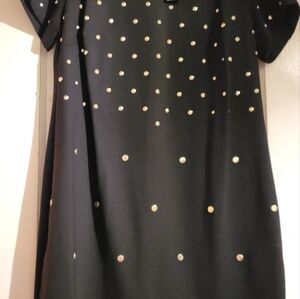 Elegant Black Dress With Gold Appliques